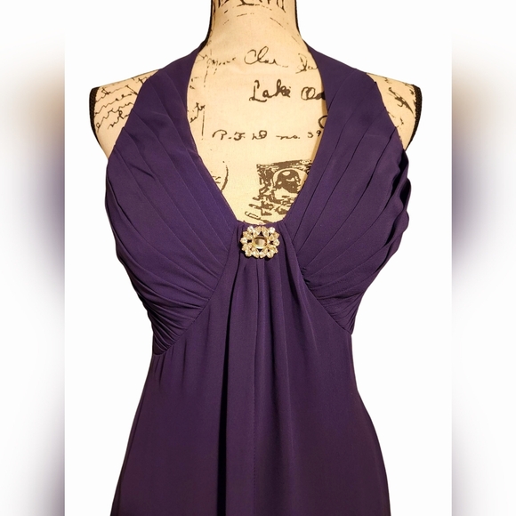 Pretty Maids Purple Halter Gown - Picture 3 of 8